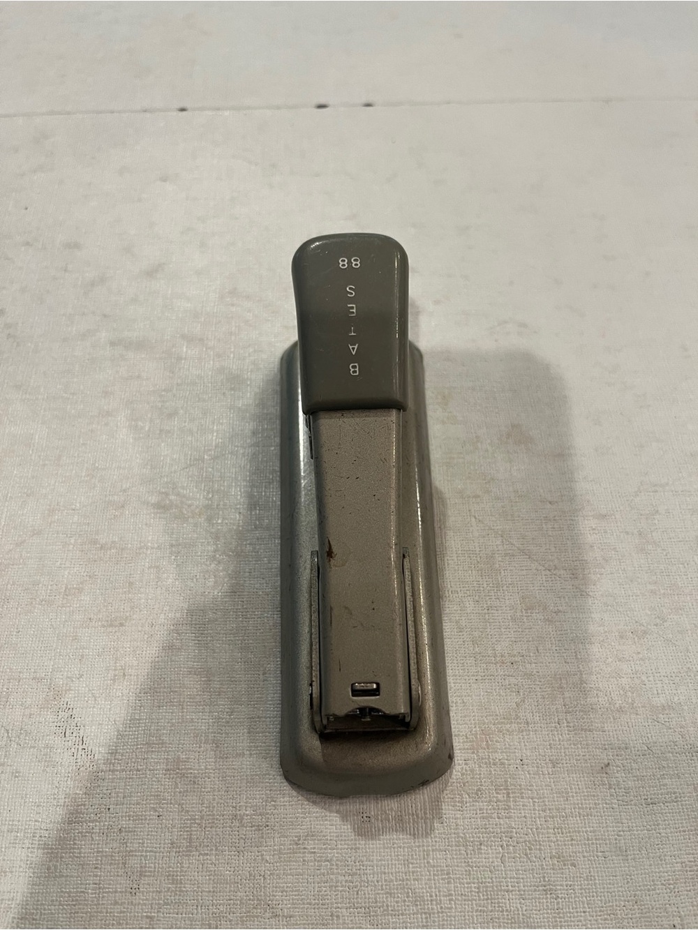 Vintage 88 Bates gray and silver small size stapler. Made in USA.